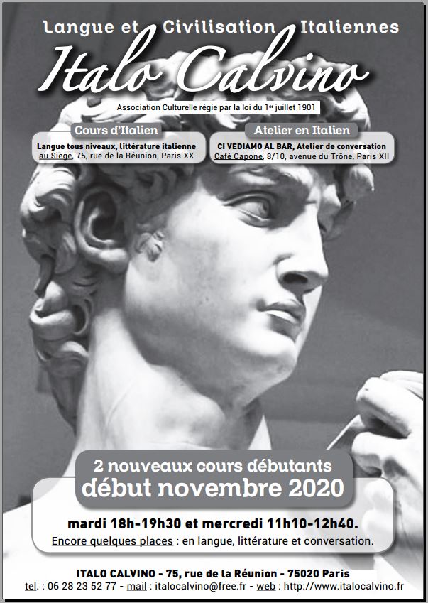Nouveaux cours de débutants novembre 2020